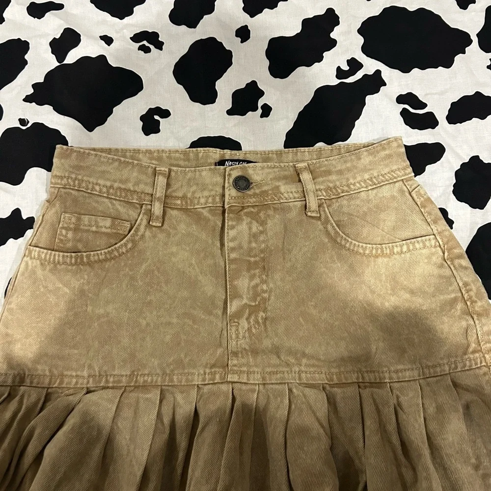 Nasty Gal NWT Twill Ruffled Denim Mini Skirt Co-ord